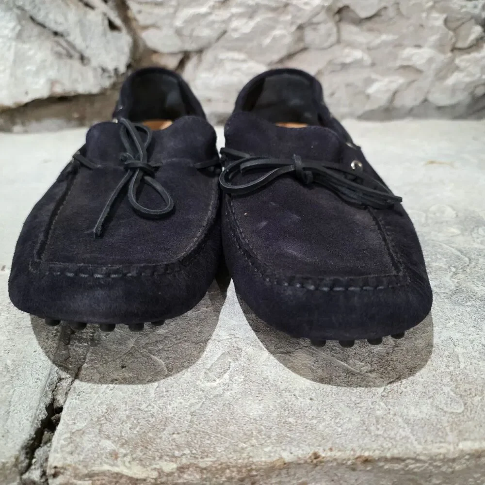 Brooks Brothers Mens Black Suede Driving Moccasin Loafers Slip On 11.5